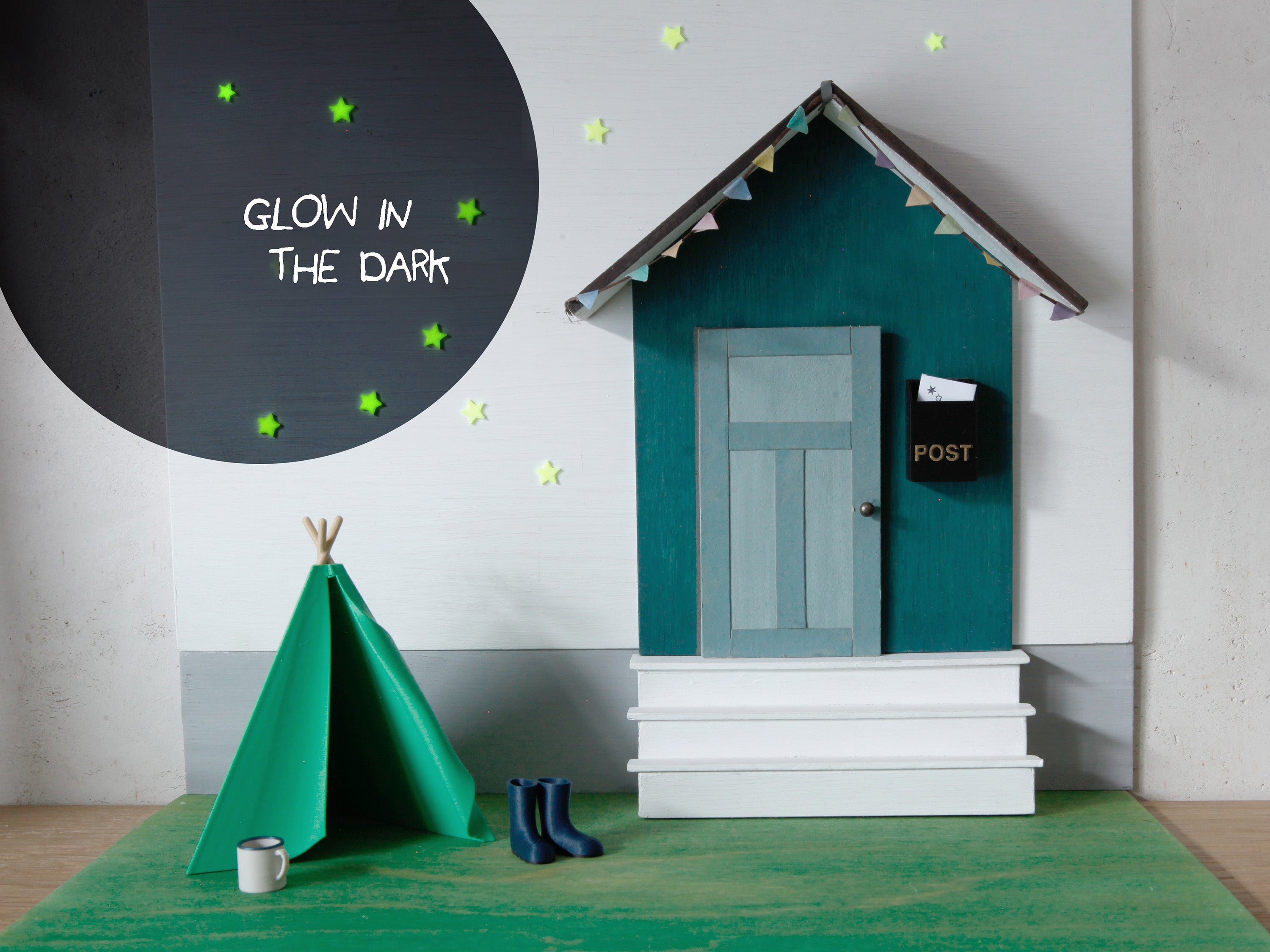 Miniatur Leuchtsterne Glow-in-the-dark - Set of 12