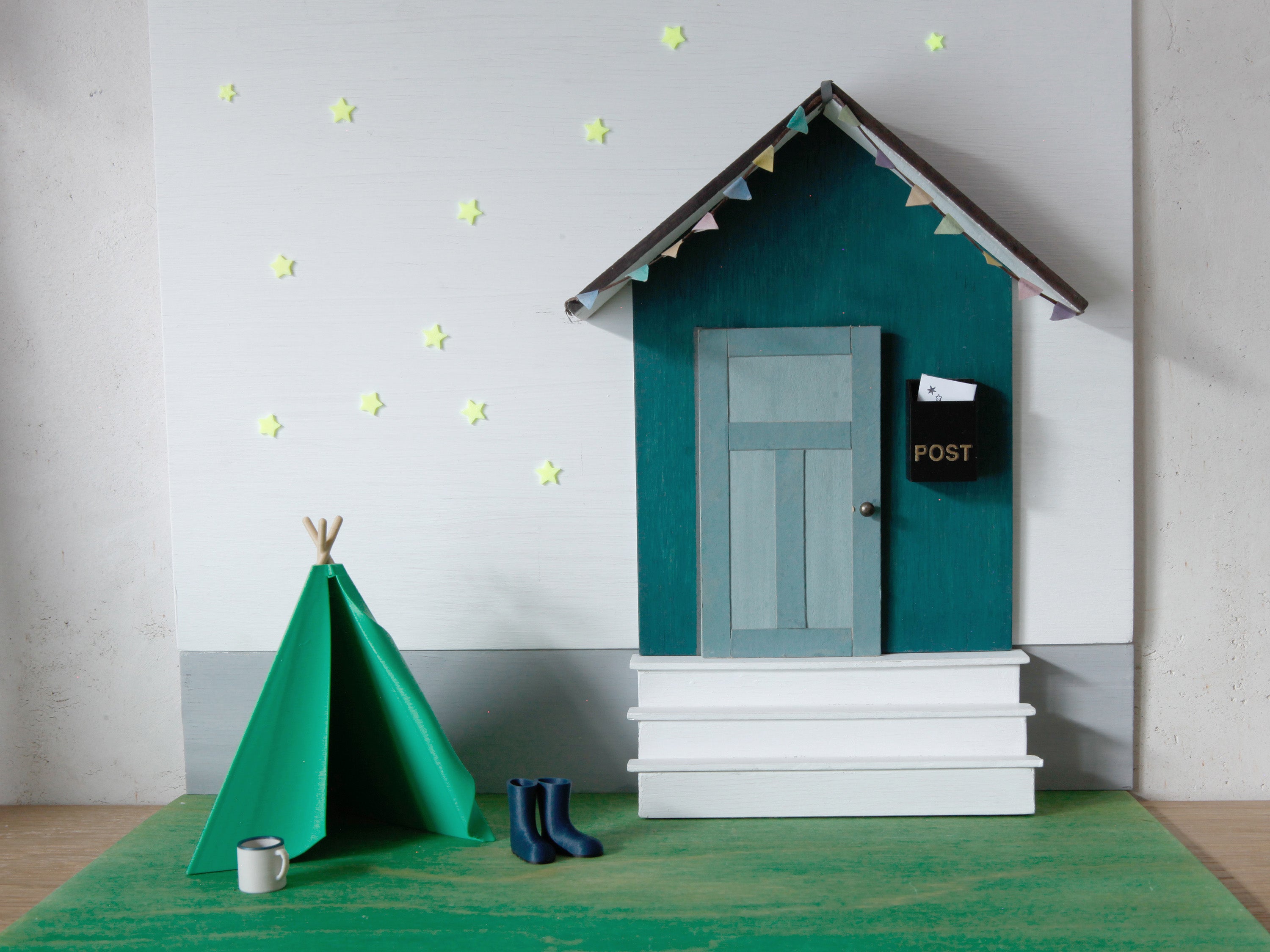 Miniatur Leuchtsterne Glow-in-the-dark - Set of 12