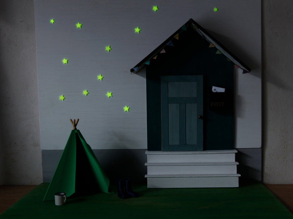 Miniatur Leuchtsterne Glow-in-the-dark - Set of 12