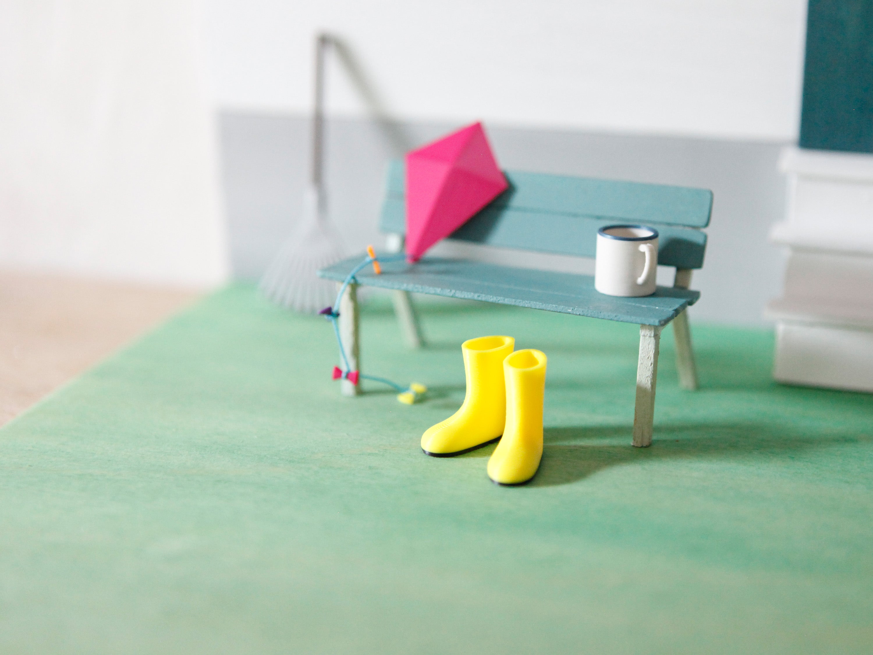 Miniatur Gummistiefel für die Wichteltür