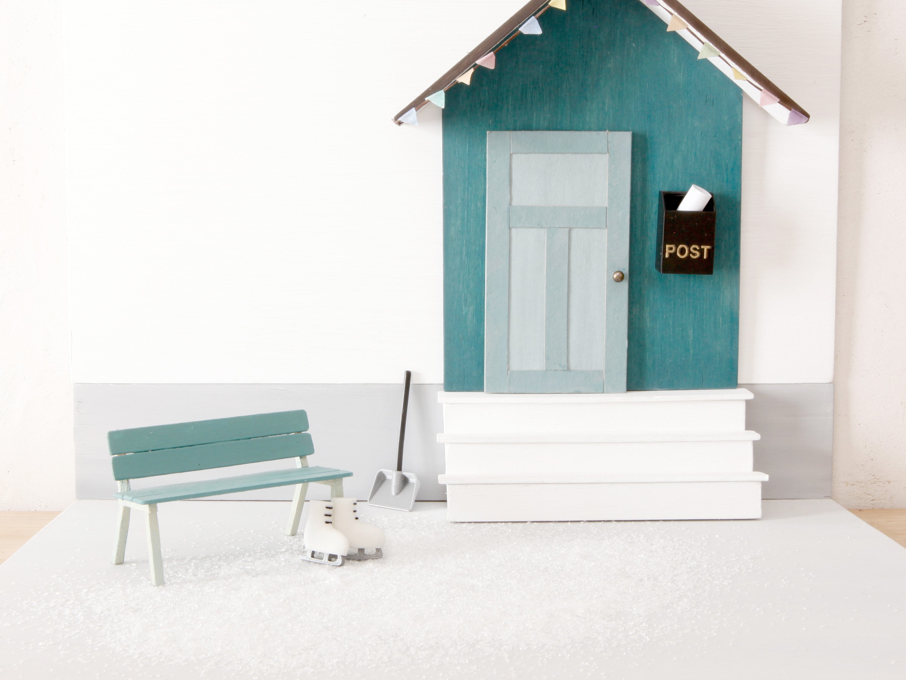 Miniatur Schlittschuhe für die Wichteltür