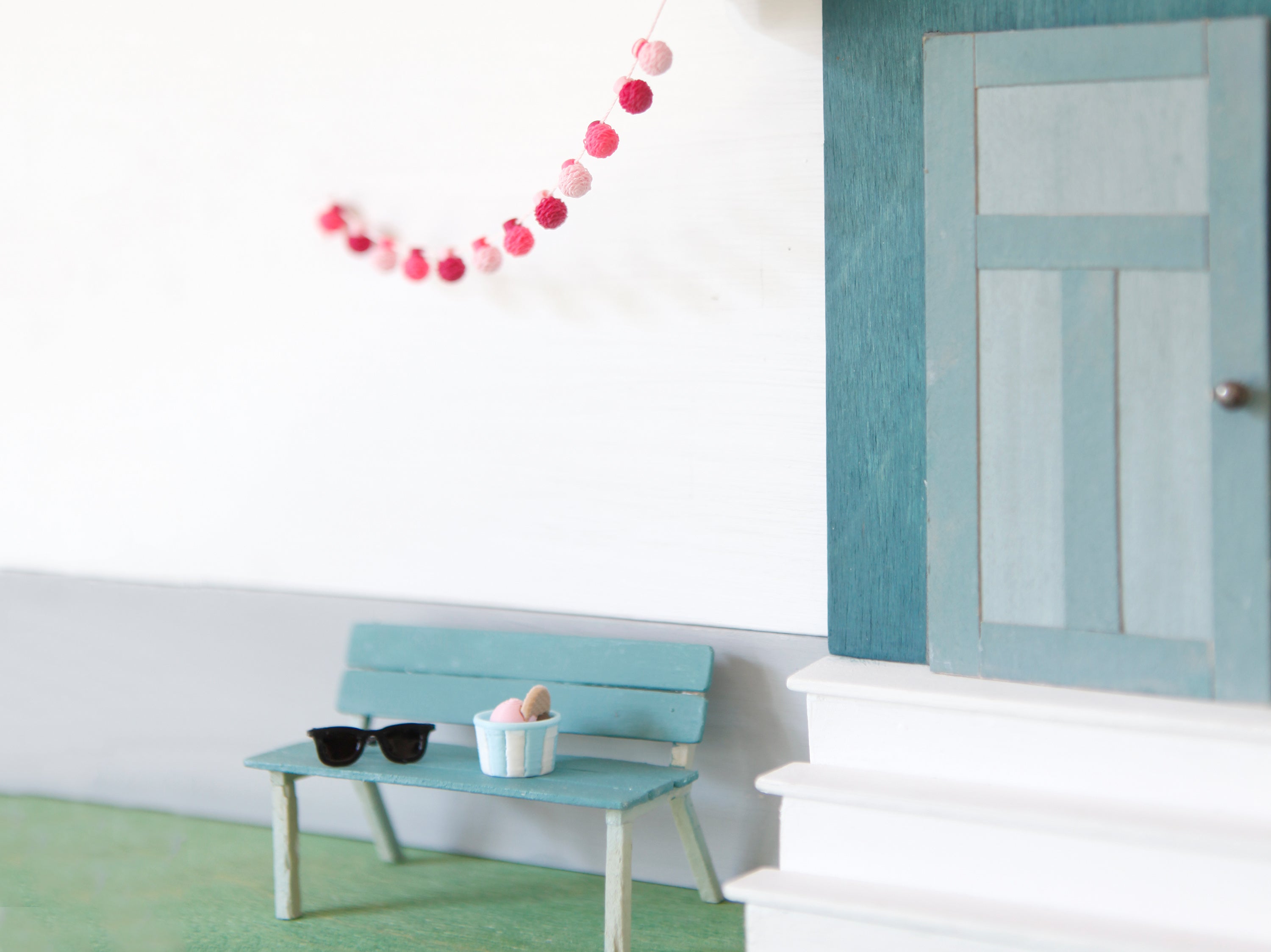 Miniatur Pompom Girlande