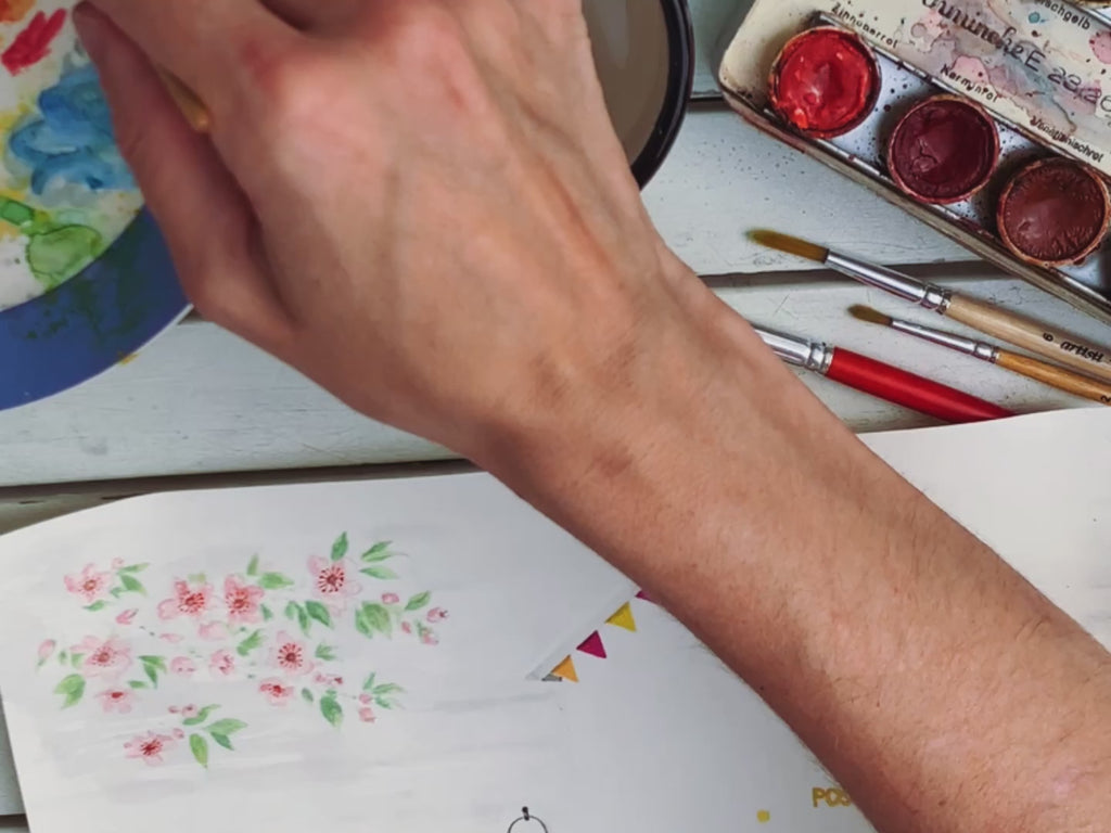 Miniatur Postkarten Set Aquarelle